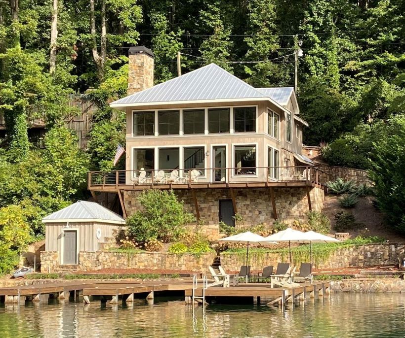 New Front View Lake House